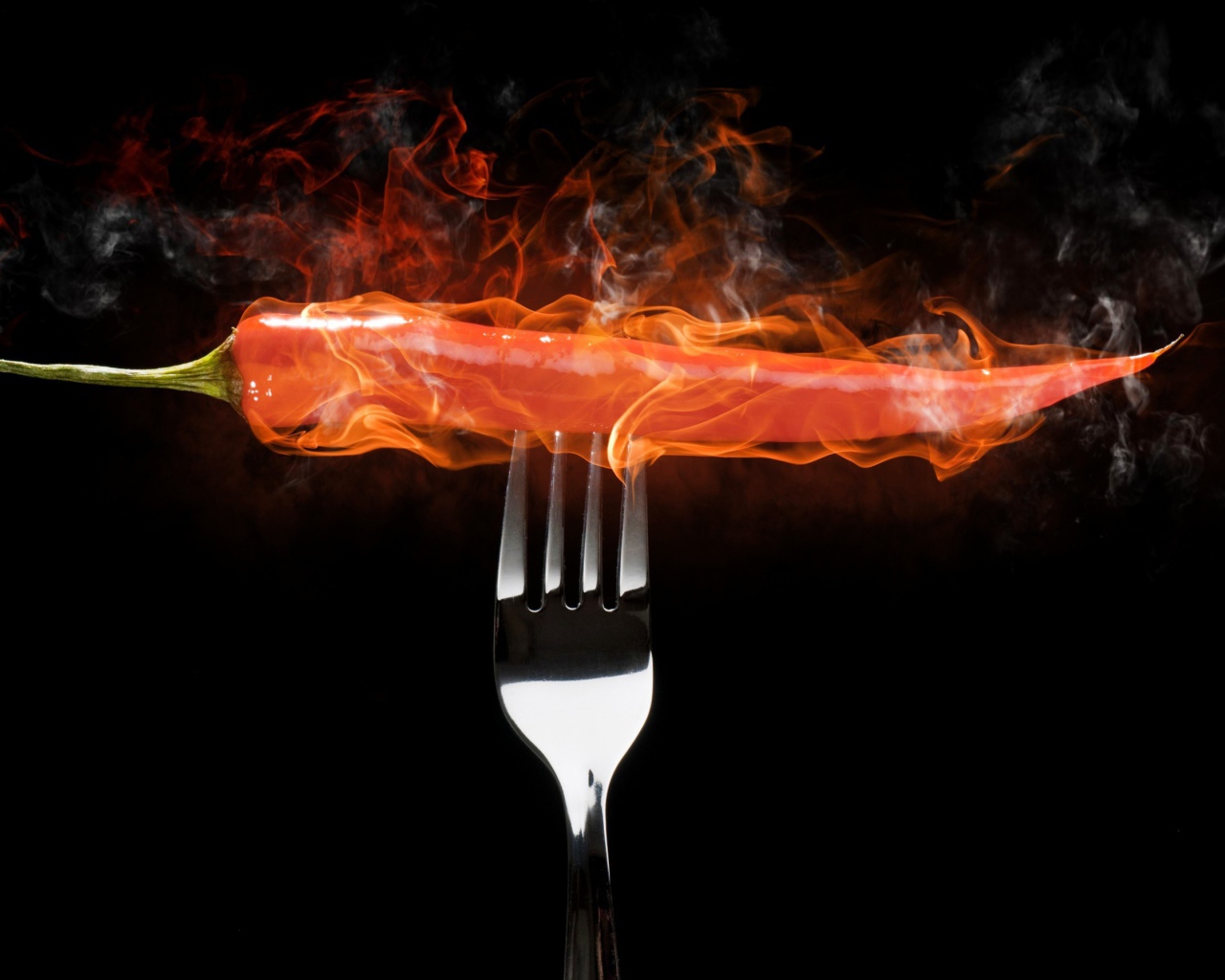 Огненный перчик на вилке