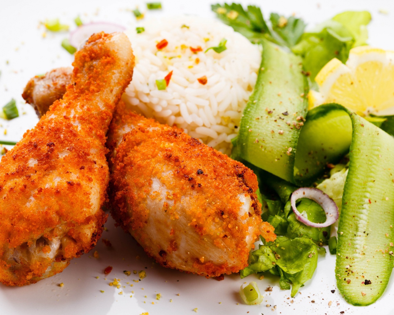 Куриные ножки с рисом и овощами