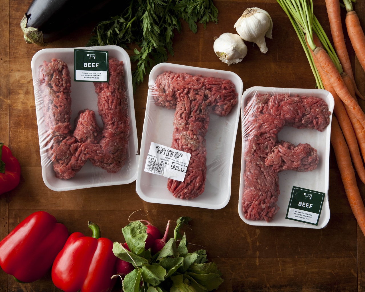 Креативная упаковка мясного фарша