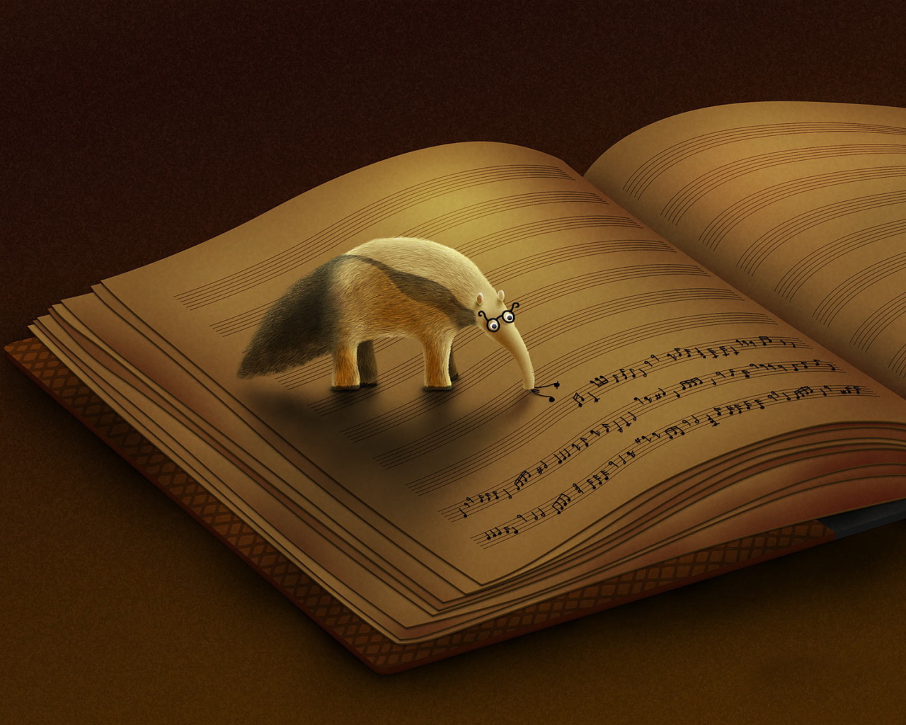 Муравьед ест ноты