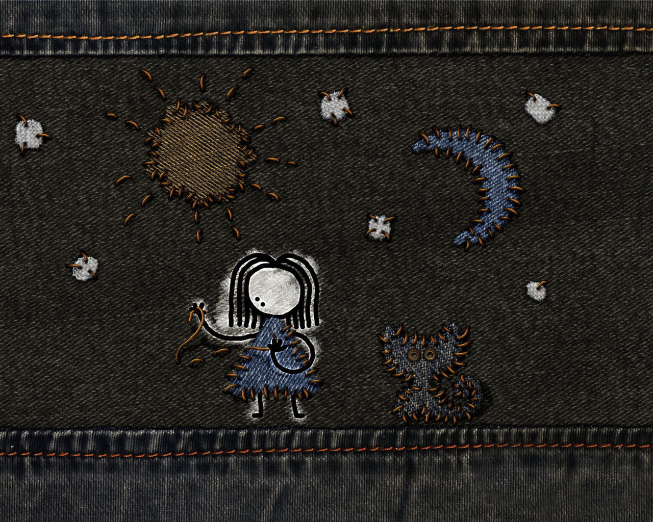 Вышивка на джинсах