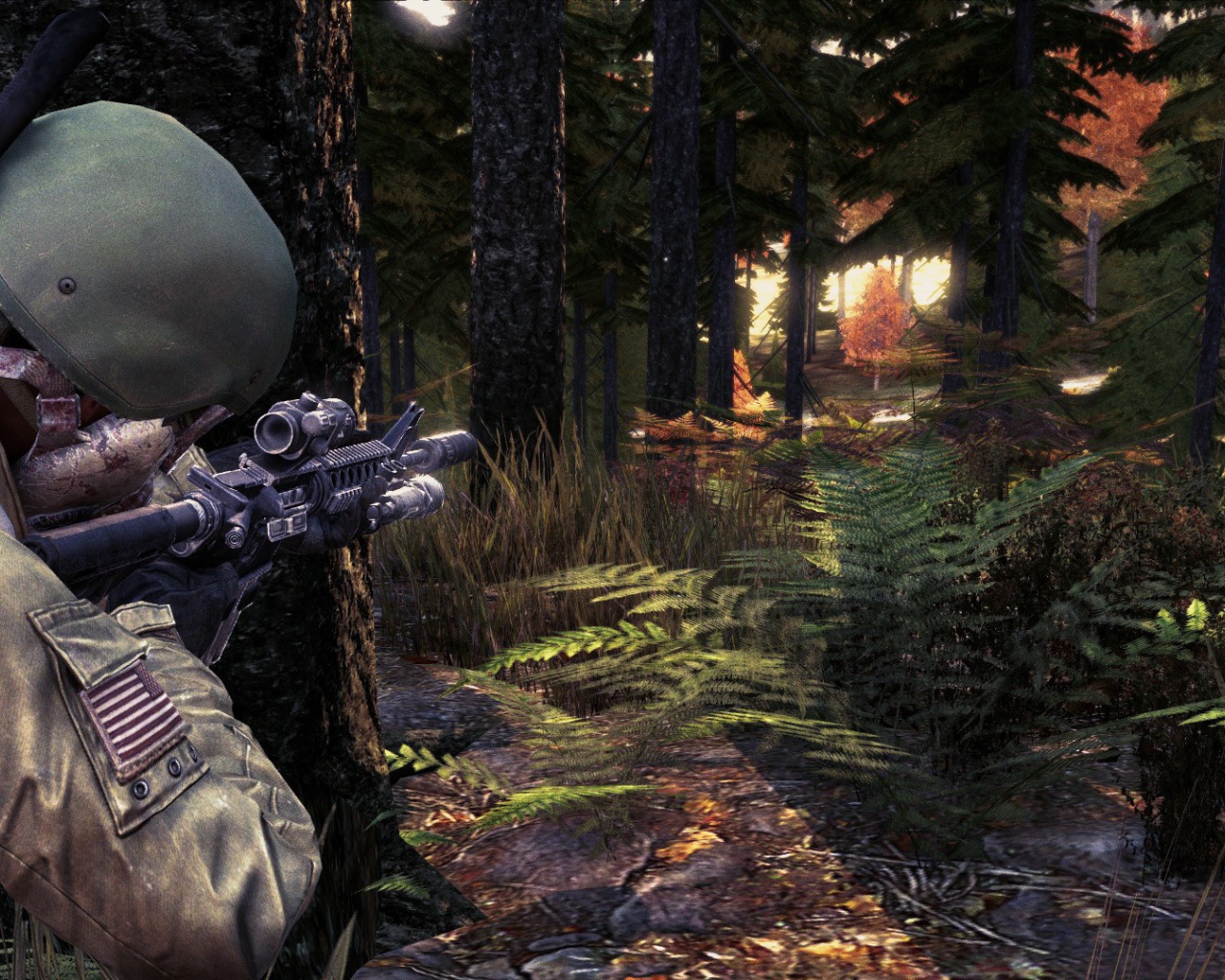 Солдат в лесу, игра DayZ