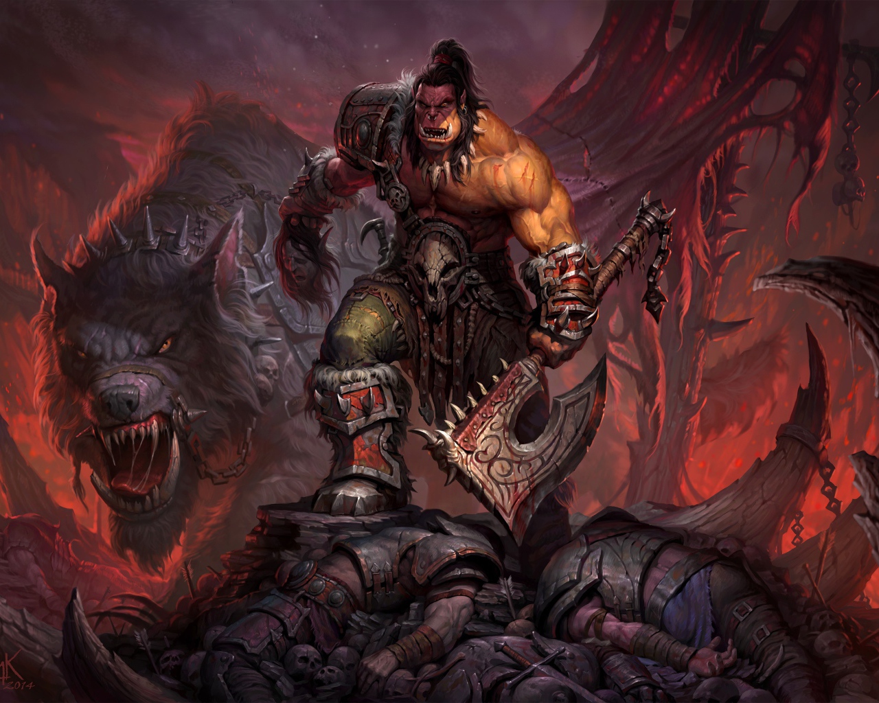 Воин с топором в игре World of Warcraft Warlords of Draenor