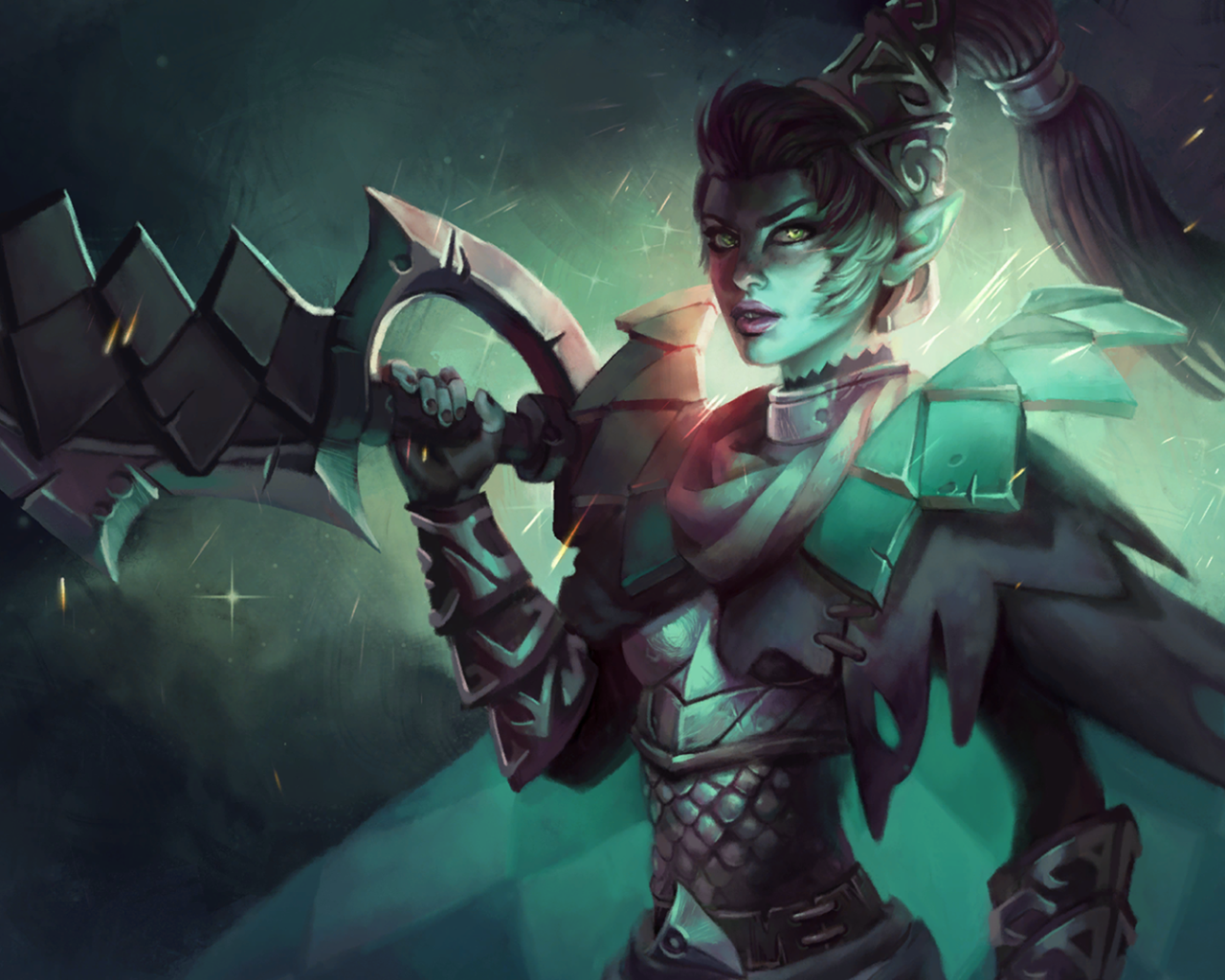 Женщина солдат с большим мечом, игра Dota 2