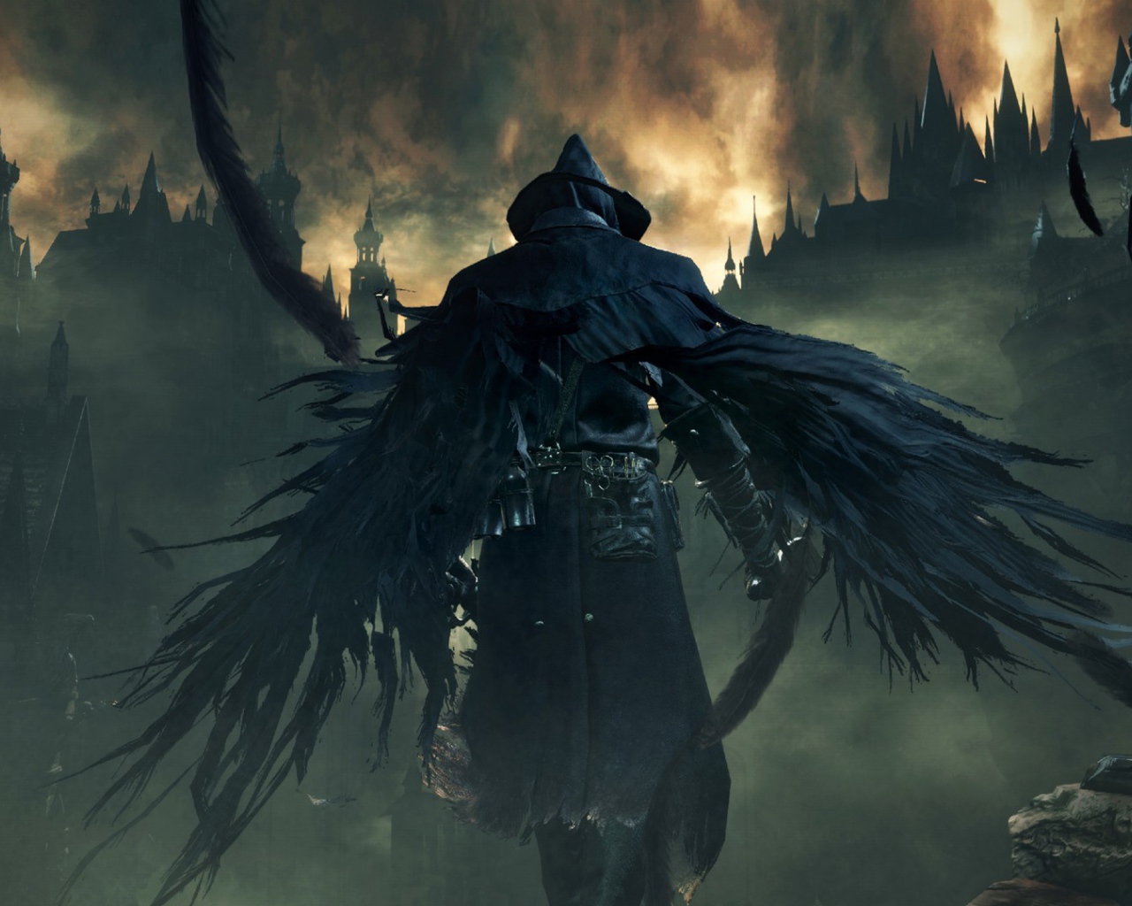 Черные крылья персонажа игры Bloodborne