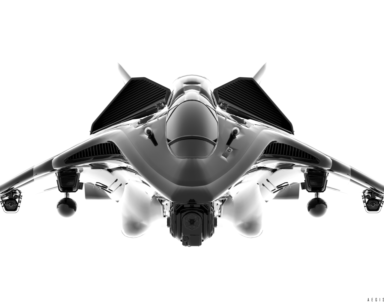 Черный истребитель в игре Star Citizen