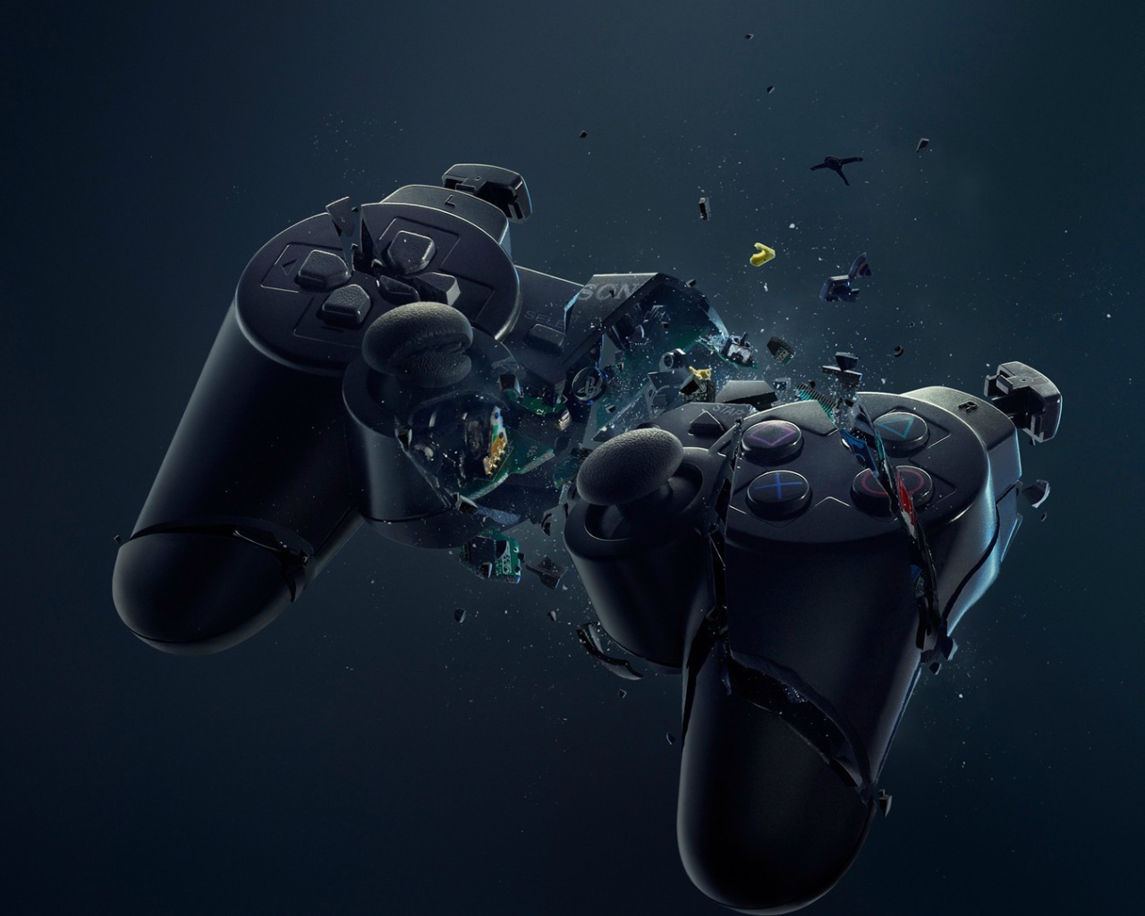 Разбитый пульт геймера