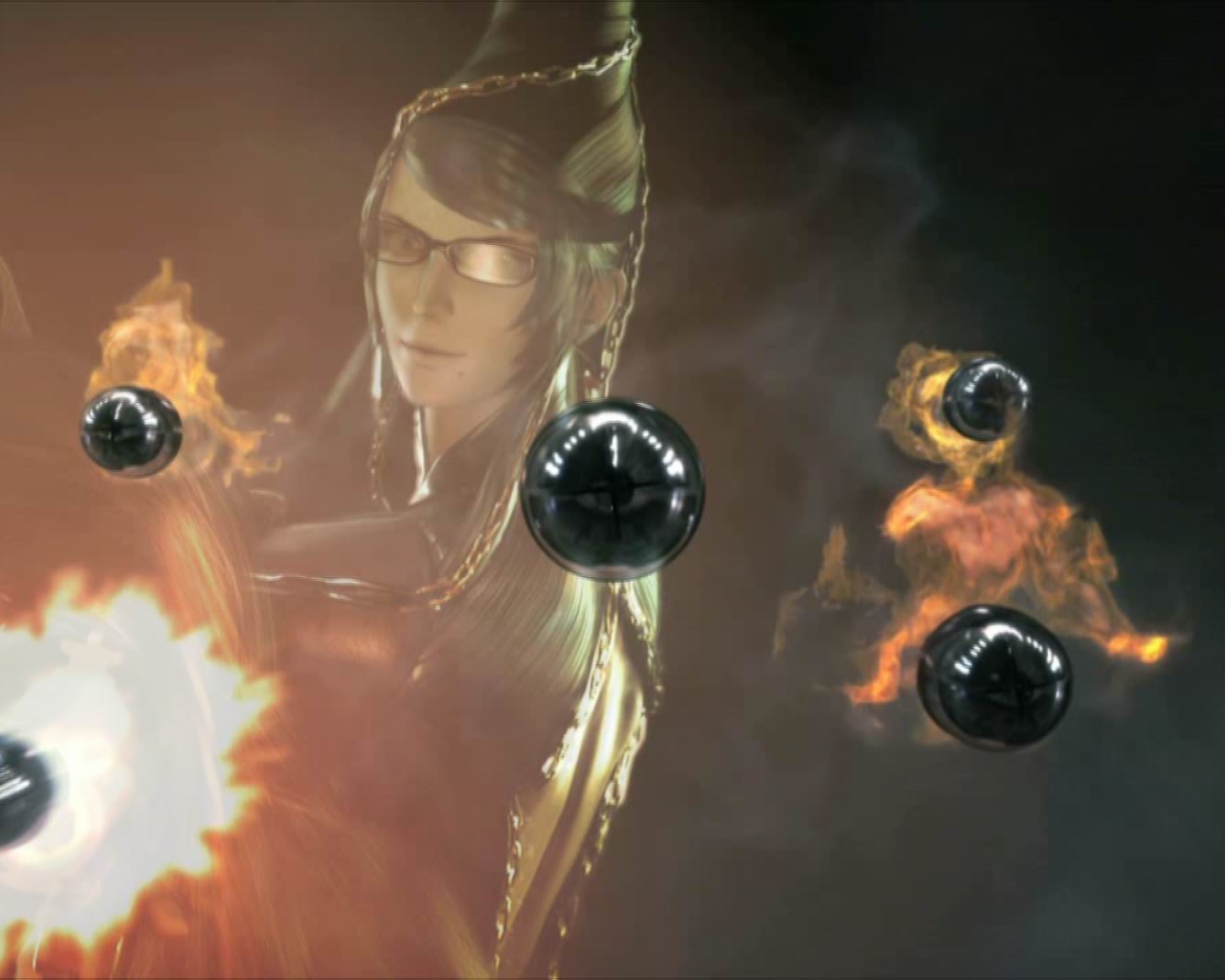 Пули летят в игре Bayonetta 2