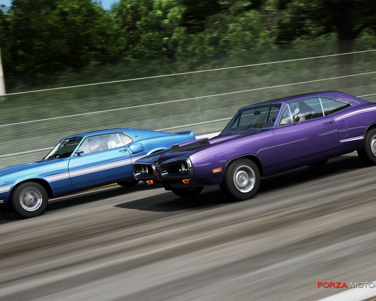 Автомобили на старте в игре Forza Motorsport