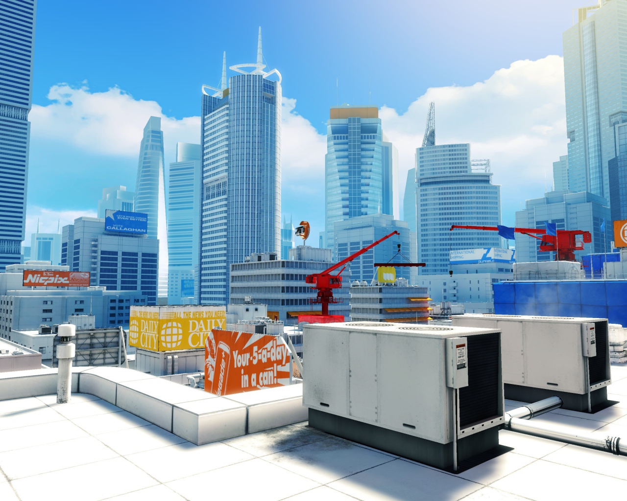 Строительство небоскребов в игре Mirror's Edge