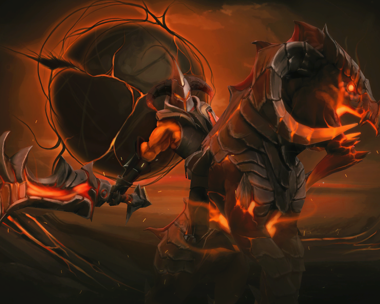 Демон на огненном звере в игре Dota 2