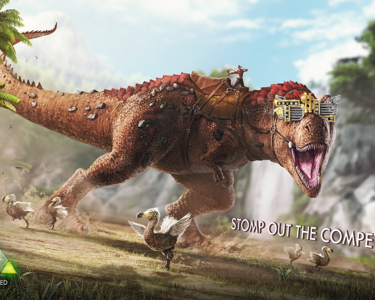 Динозавр в доспехах в игре Ark Survival Evolved