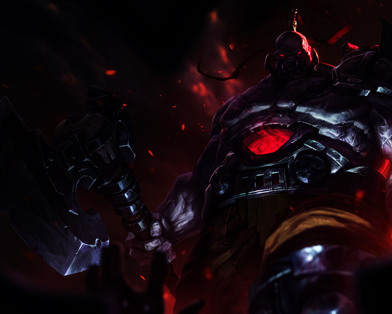 Огненный солдат из игры League of Legends