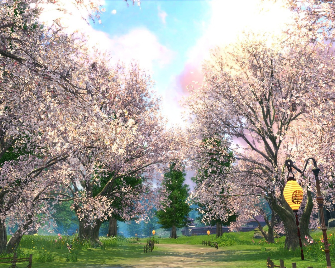 Цветущий сад в игре Blade & Soul