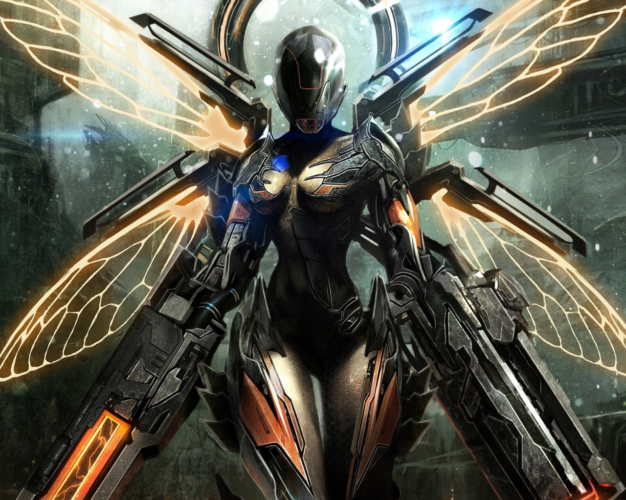 Летающий воин из игры Warframe