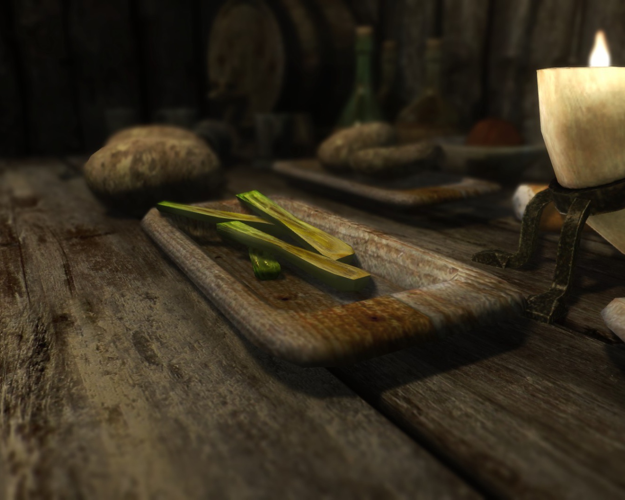 Еда на столе в игре