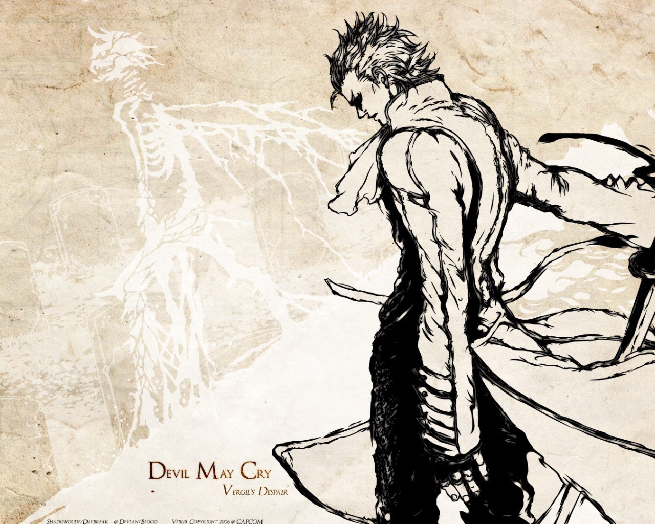 Игра Devil May Cry, светлый фон