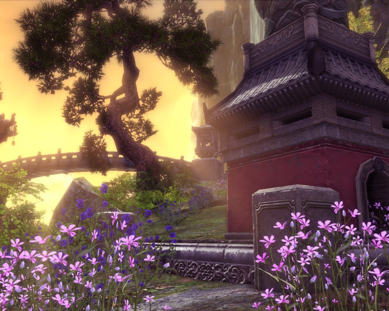 Беседка в саду, игра Blade & Soul