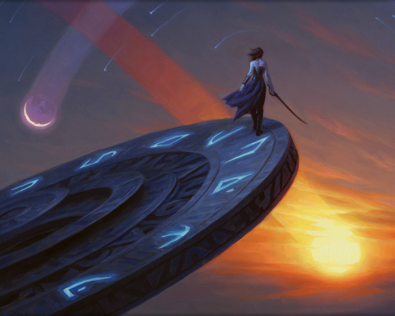 Девушка на каменном кольце в игре Magic the Gathering