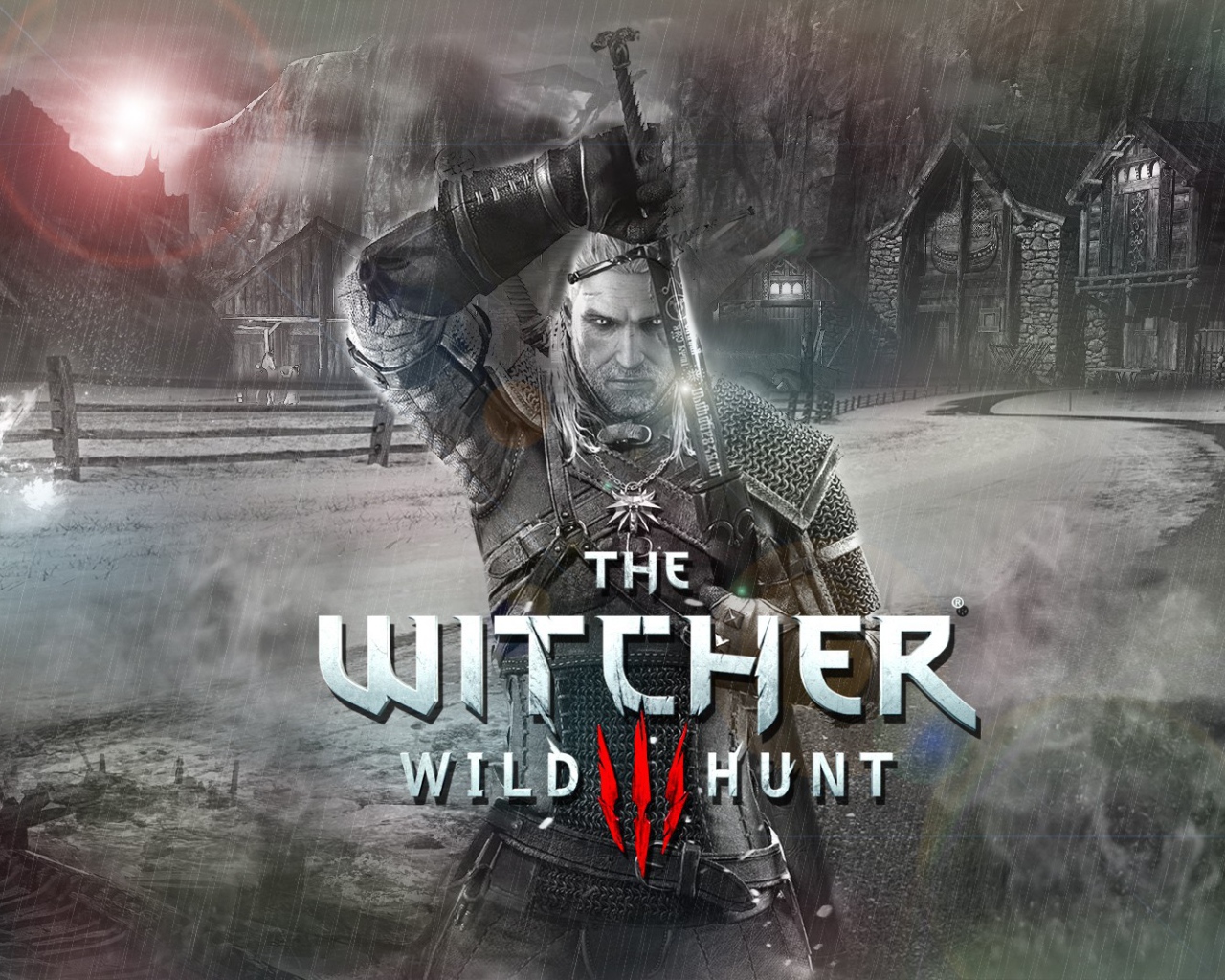 Геральд на постере игры The Witcher 3 Wild Hunt
