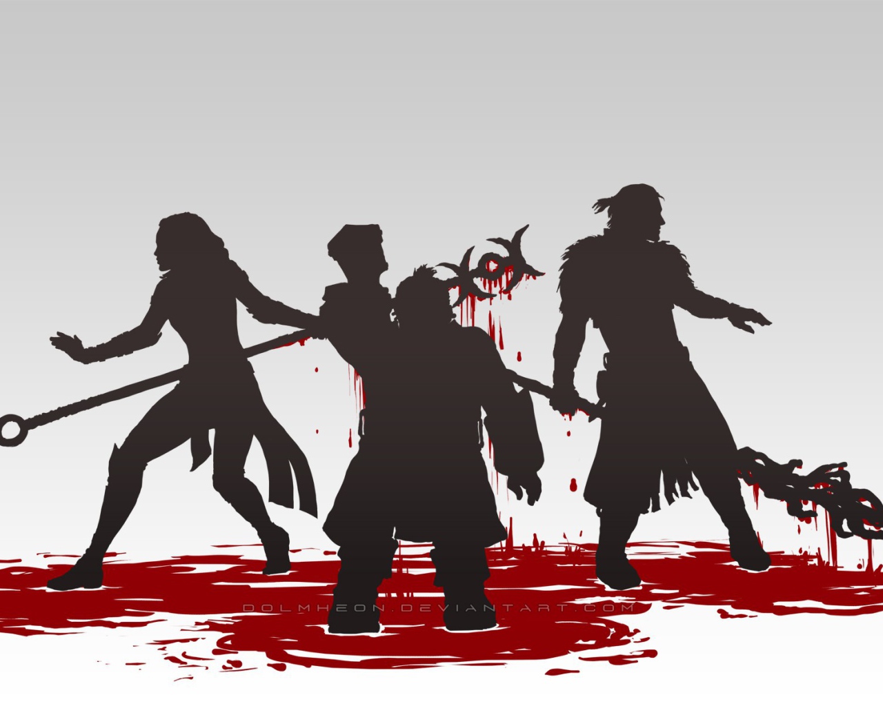 Герои игры Dragon Age Inquisition по колено в крови