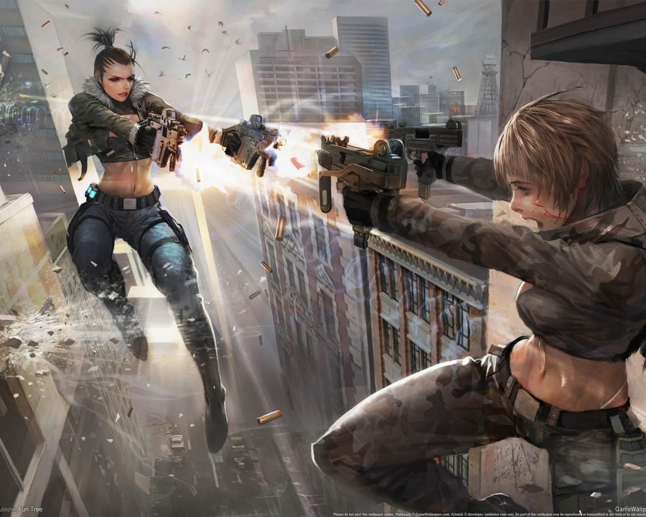 Герои игры сражаются в воздухе