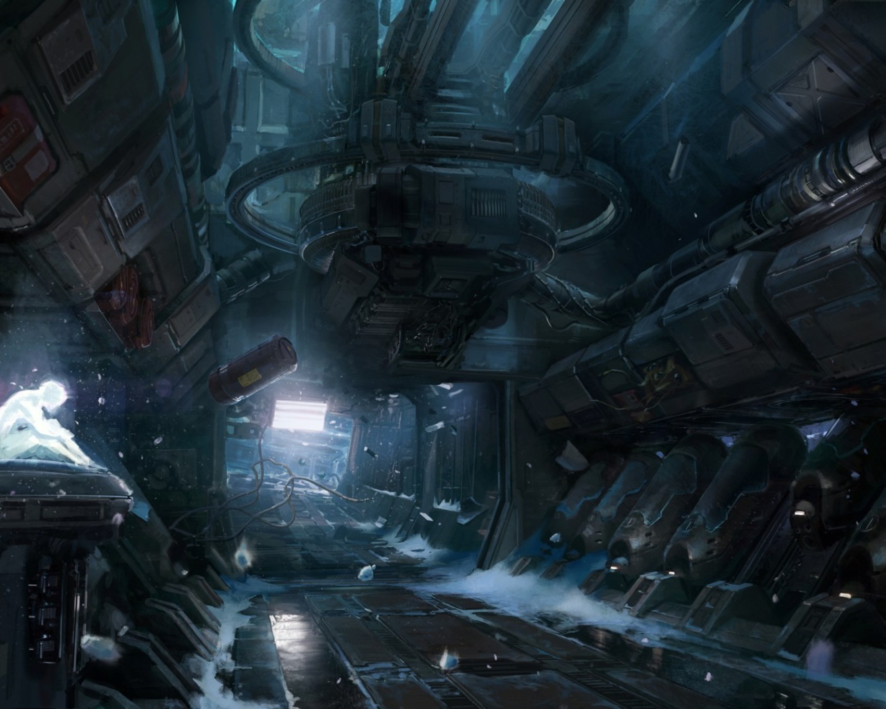 Внутри космической станции в игре Halo 4