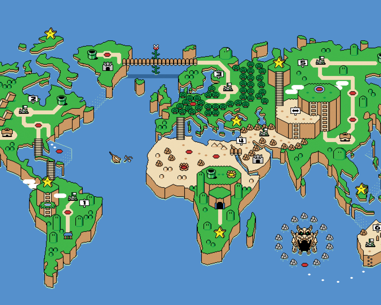 Карта мира, игра Super Mario Bros
