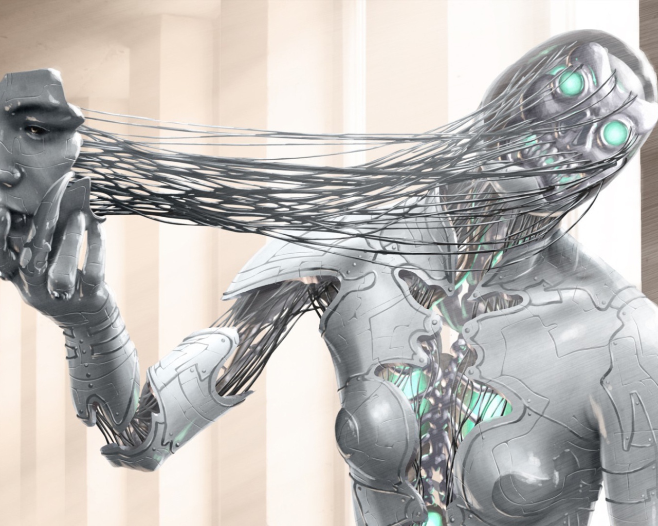 Маска робота в игре Cyberpunk 2077