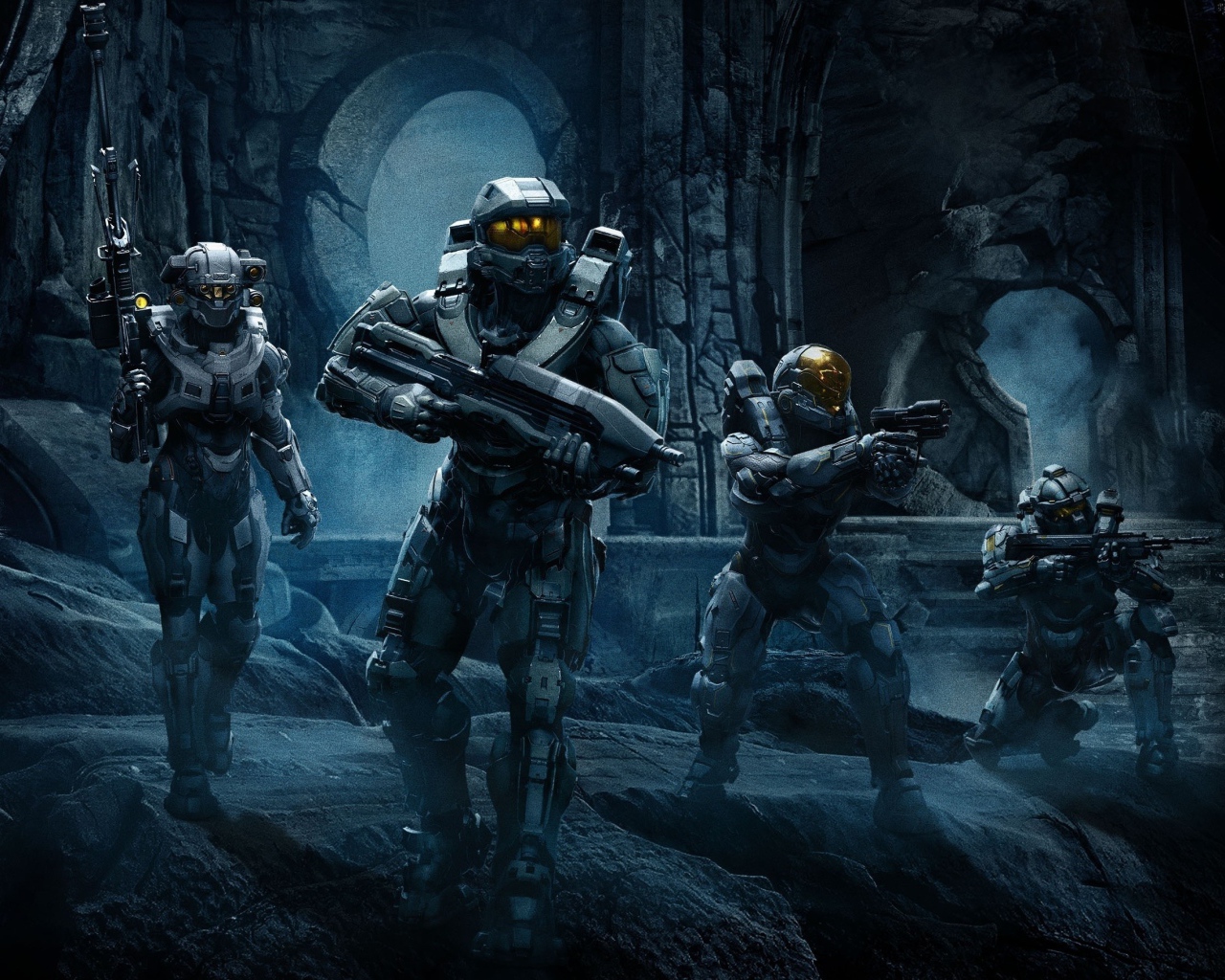 Мастер Чиф ведет команду в бой, игра Halo