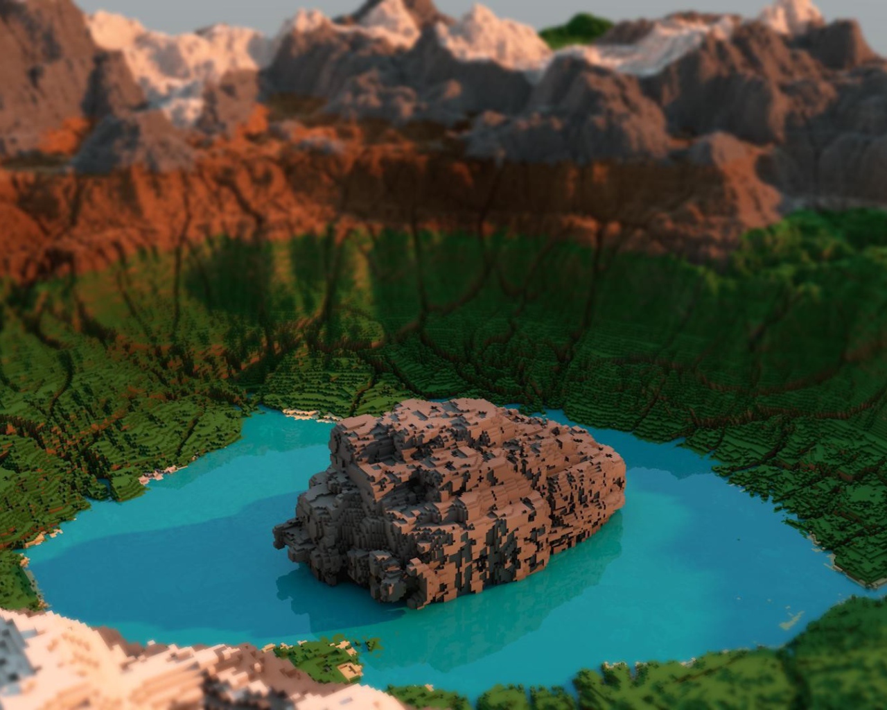 Природа каньон в стиле Minecraft