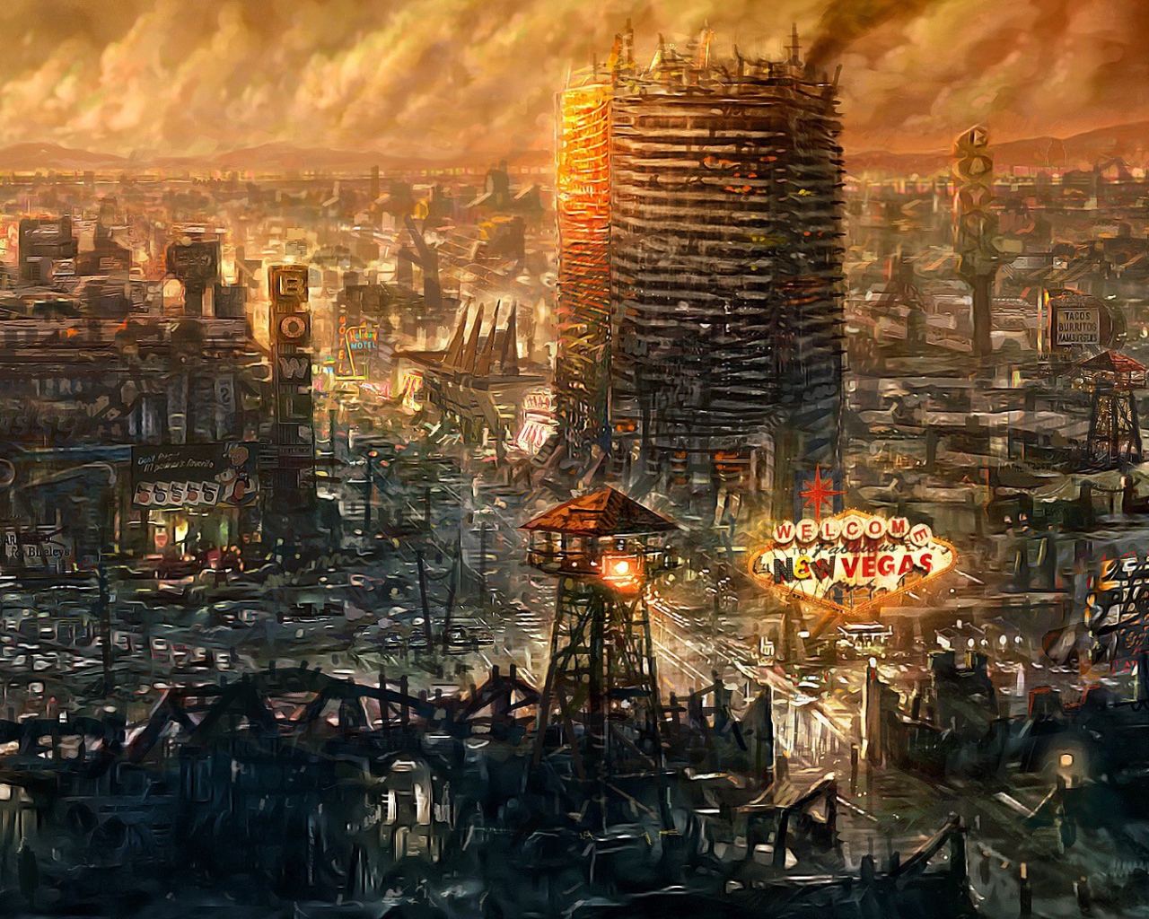 Панорама города в игре Fallout New Vegas