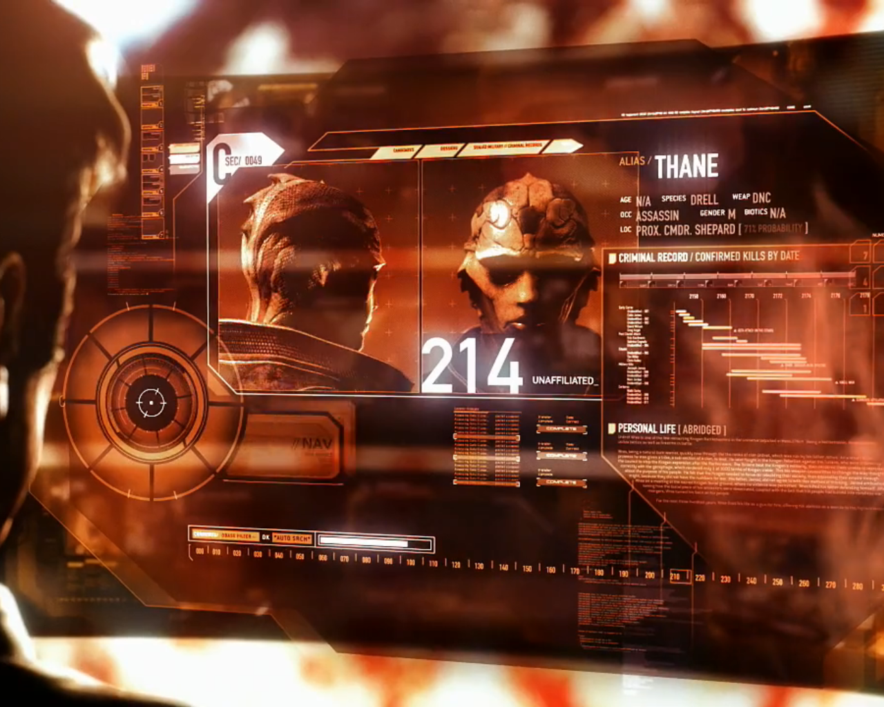 Профиль персонажа игры Mass Effect 2