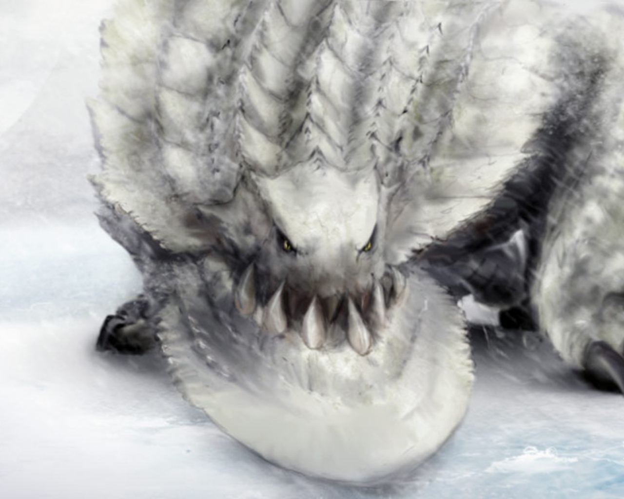 Снежный Уканлос из игры Monster Hunter