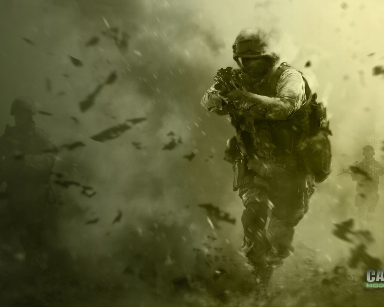 Солдат бежит в игре Call of Duty Modern Warfare 4