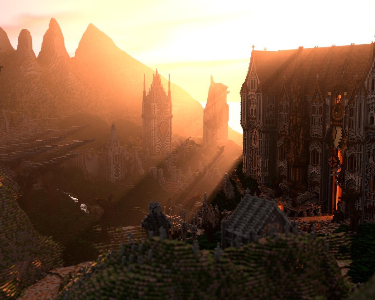 Старинный замок, игра Minecraft