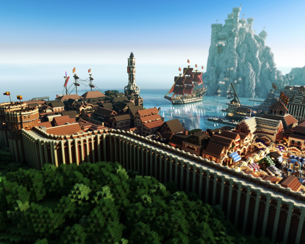 Древний порт в игре Minecraft