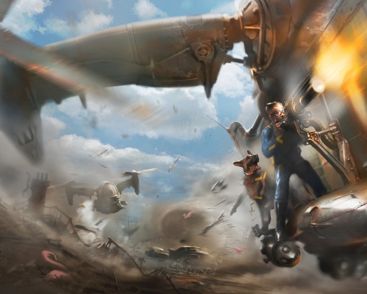 Сражение в воздухе, игра Fallout 4