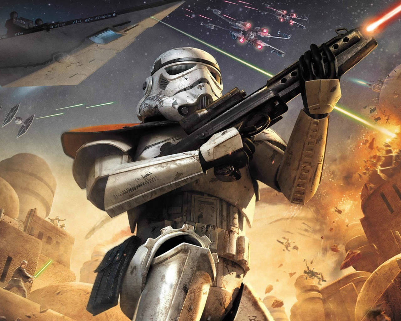 Сражение на далекой планете в игре Star Wars Battlefront