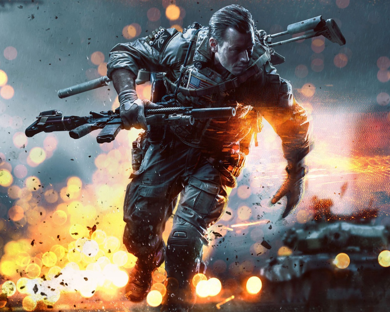 Персонаж игры Battlefield 4 со снайперской винтовкой
