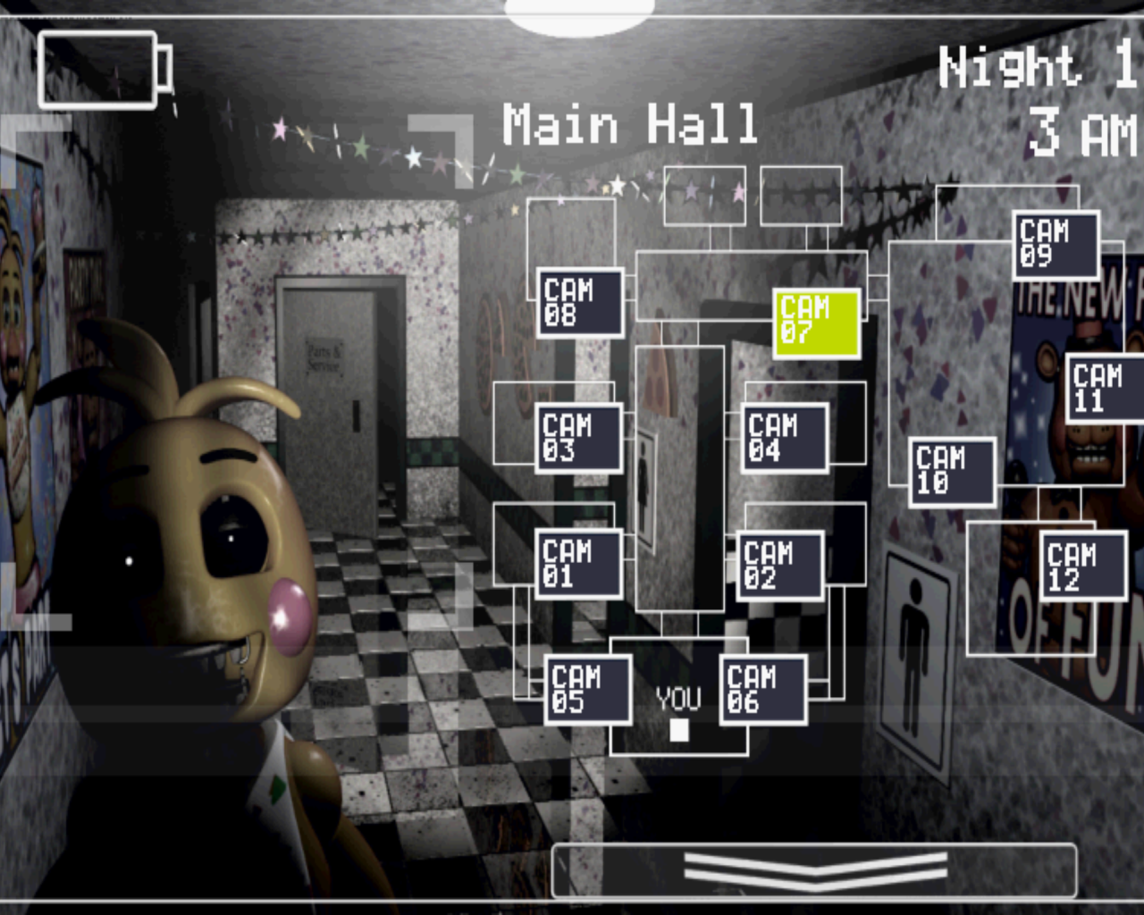 Интерфейс игры Five Nights at Freddy's
