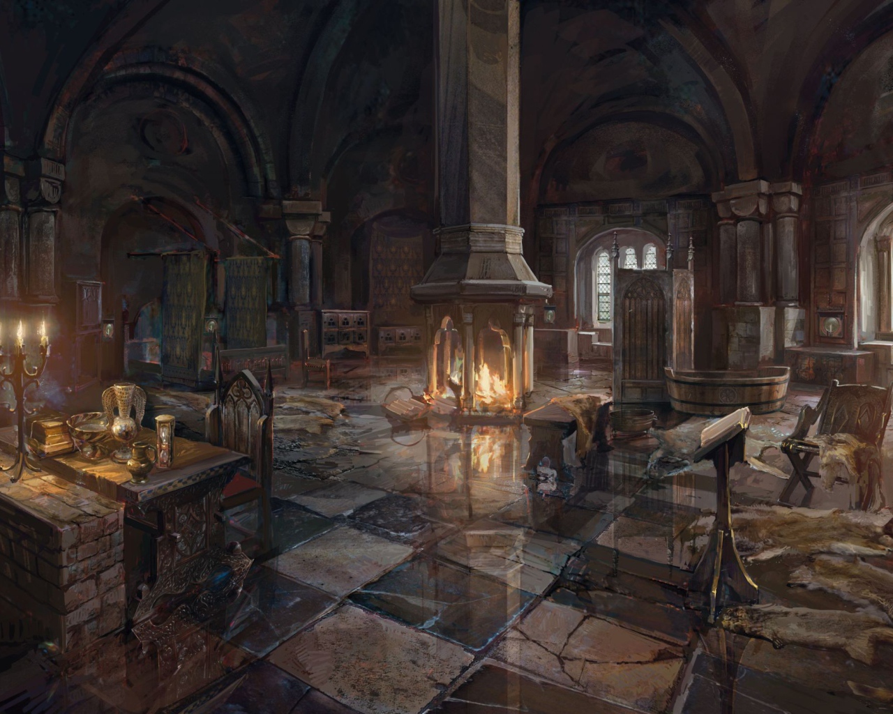 Интерьер здания в игре The Witcher 3 Wild Hunt