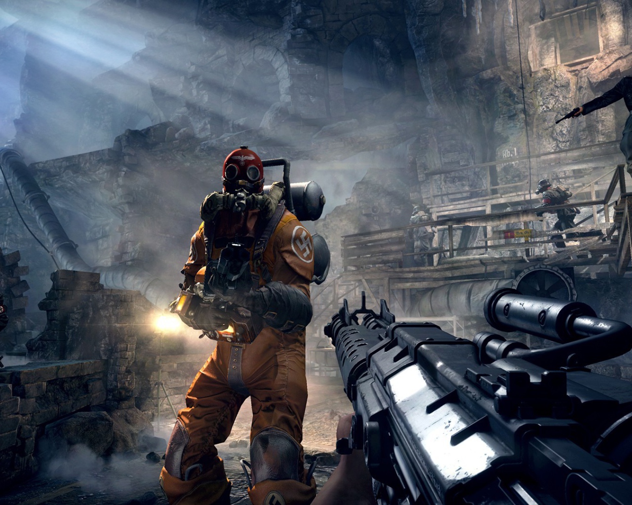 Человек в маске в игре Wolfenstein The Old Blood