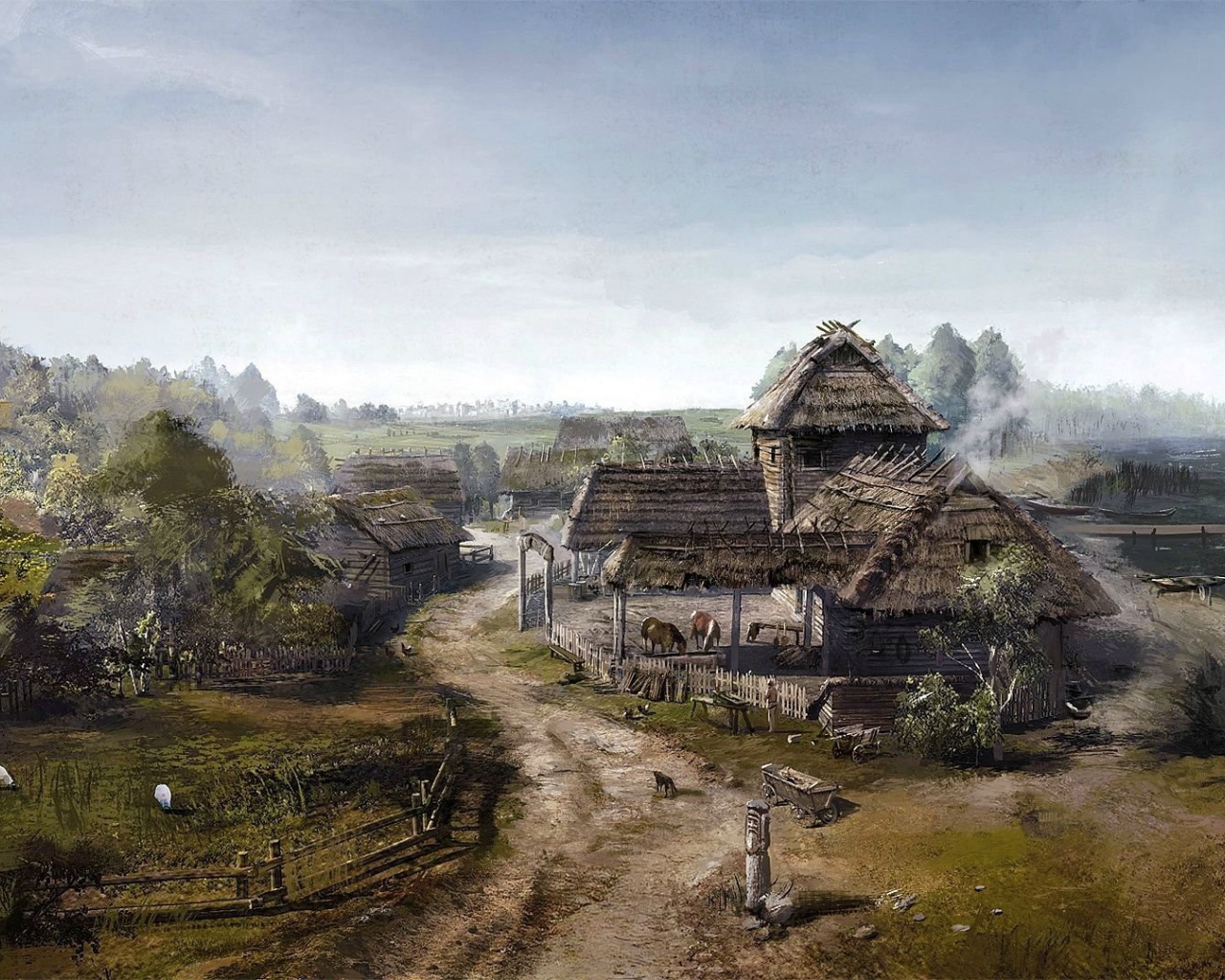Деревня в игре The Witcher 3 Wild Hunt