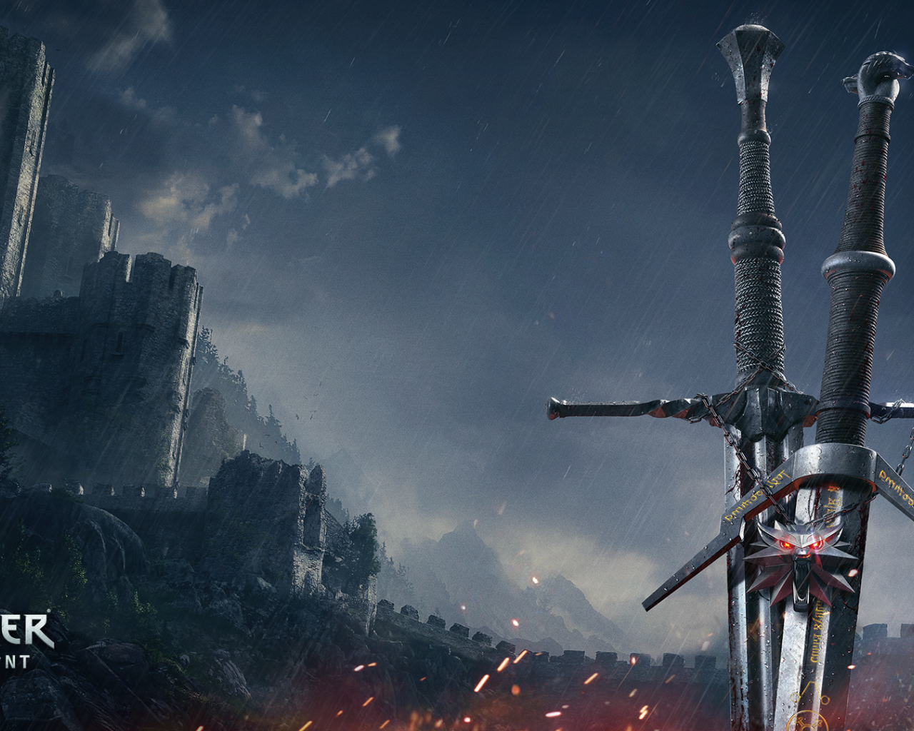 Два меча, игра The Witcher 3