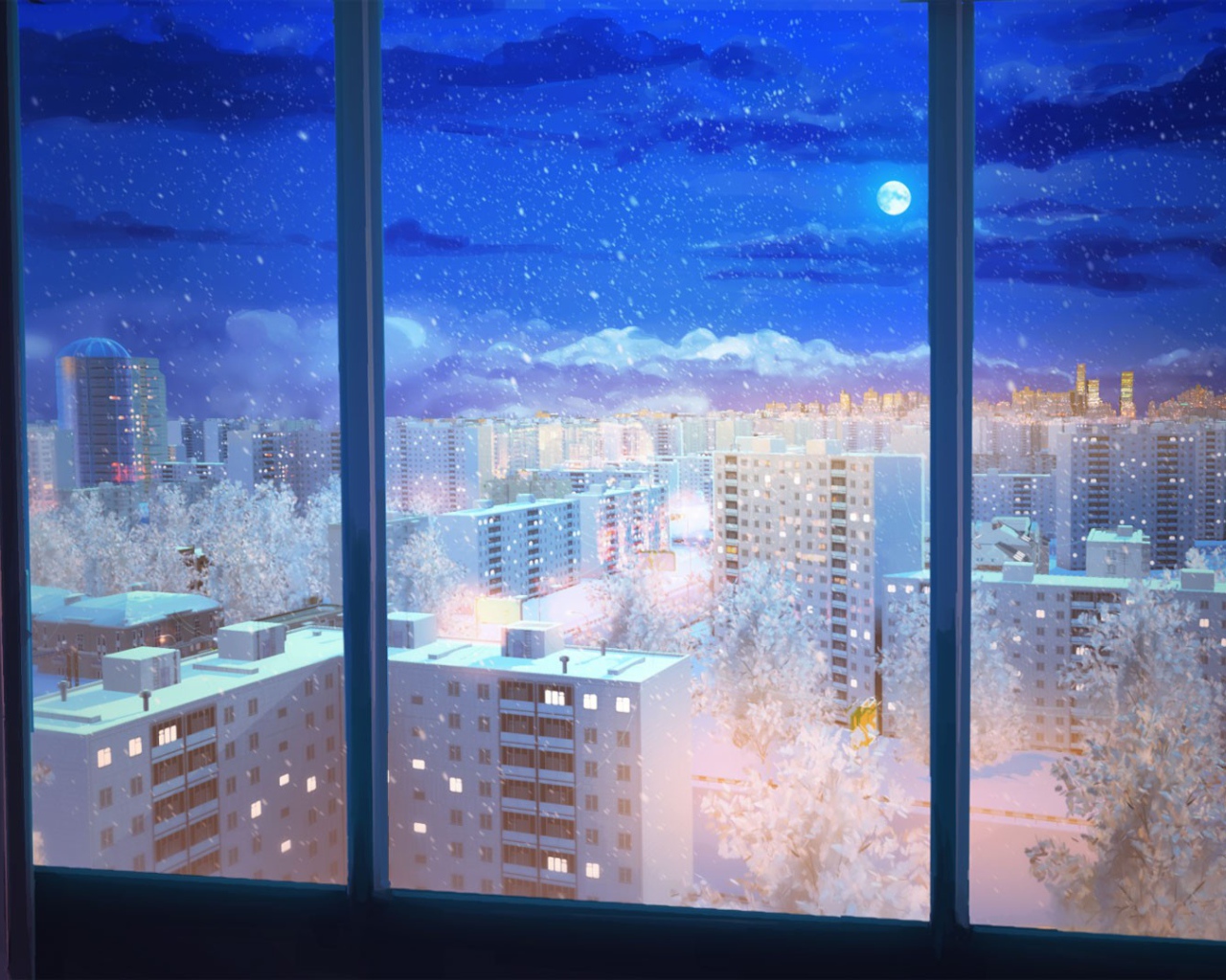 Вид на город в игре Бесконечное лето