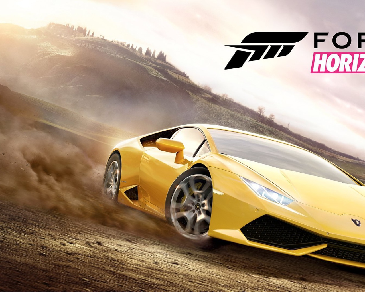 Желтый Ламборгини в игре Forza Horizon 2