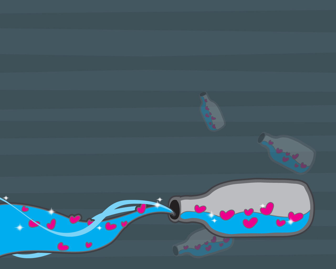 Сердечки в бутылке