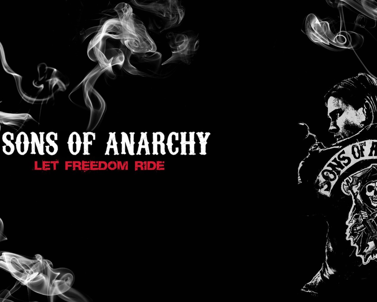 Черный фон постера сериала Сыны анархии