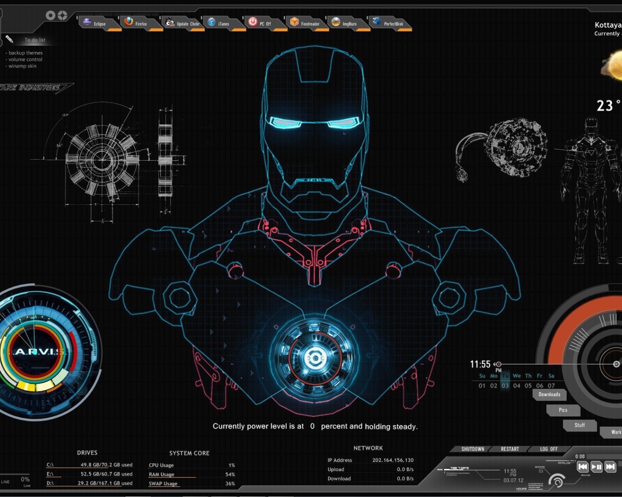 Рабочий стол Железного человека